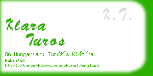 klara turos business card